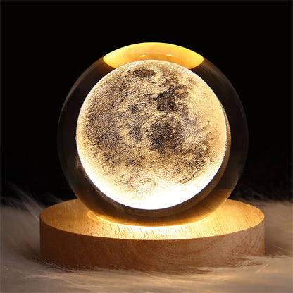 3D Crystal Galaxy Ball USB Night Lamp With Galaxy Projection