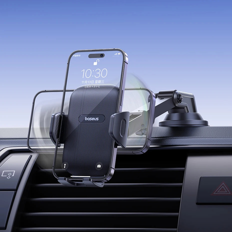Baseus Car Phone Holder Sucker for Dashboard Windshield Mobile Car Cell Phone Holder Clamp For iPhone Pro Xiaomi Huawei Samsung