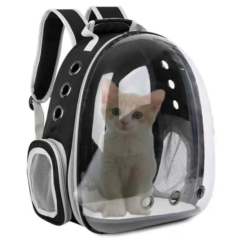 Cat Pet Carrier Backpack - Transparent Capsule Bubble Design, Breathable for Small Animals (Puppy/Kitty/Bird), Ideal for Travel