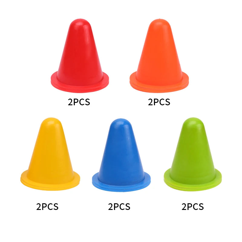 10 PCS Multiple Colors Plastic Cones Soccer Training Cones Roller Skating Training Football Training Equipment