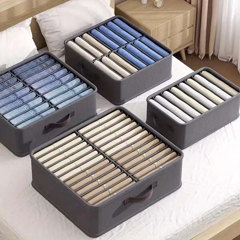 Wardrobe Clothes Storage Organizer Sweater T-Shirt Storage Box Thickened Pants Storage Box With PP Board Cabinet Foldable Drawer