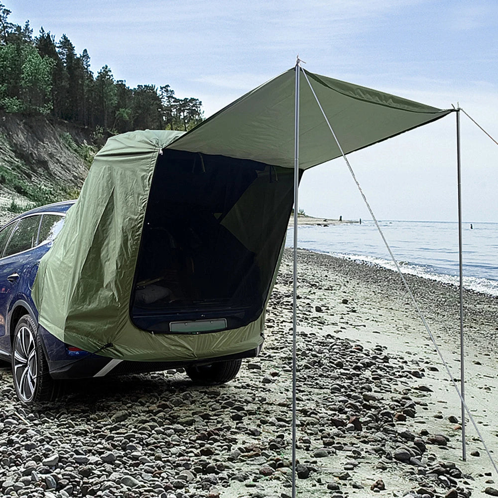 Car Rear Extension Tent With Canopy For Outdoor Camping