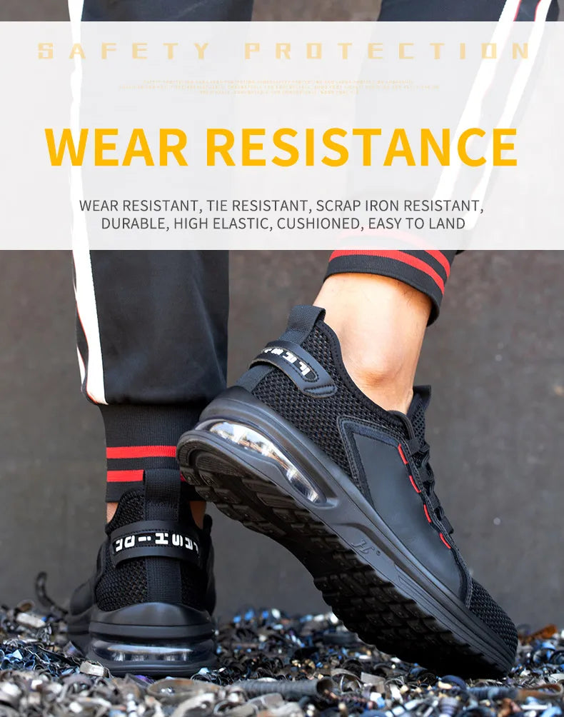 Safety Shoes Work Sneakers Steel Toe Men Women Anti Smash Puncture Proof Work Boots Indestructible Safety Shoes Light Breathable