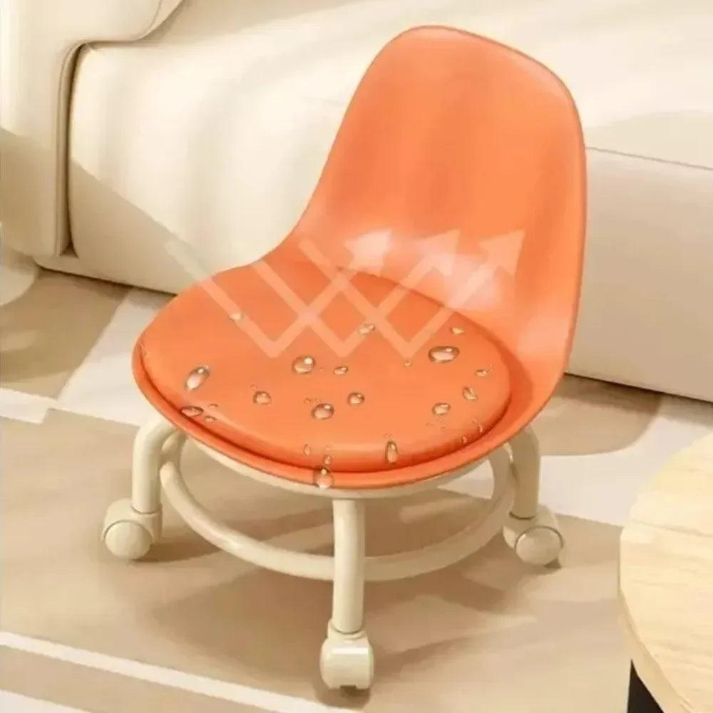 Household Backrest Pulley Low Stool Waist Protection 360 Degree Rotating Versatile Round Stools Modern Simple Universal Wheel