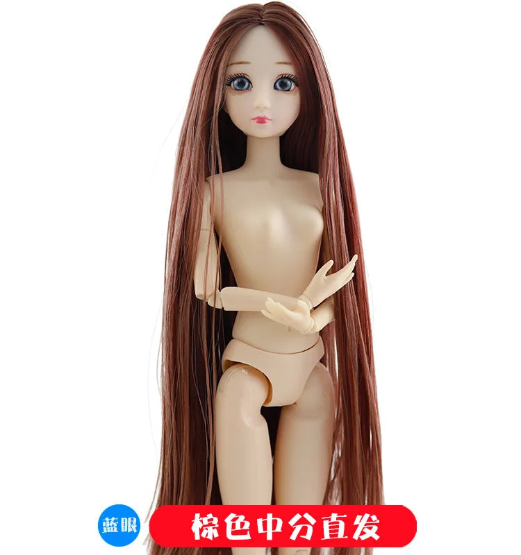 30cm Fashion Doll 1/6 BJD Dolls Body Make-up 3D Eyes Long Wig Hair Beautiful Princess Baby Girl Dolls DIY Toy for Girls