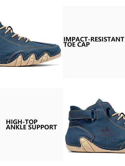 Men Ankle Boots Lace Up Leather Outdoor Casual Footwear