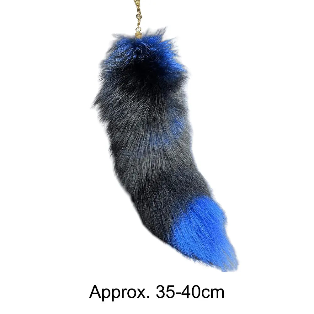 Fluffy Faux Fur Fox Tail Keychain for Bags & Keys