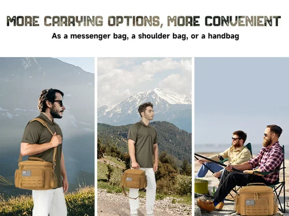 13L Tactical Thermal Cooler Bag Picnic Cooler Box Camping Lunch Bag Outdoor Heavy Duty Lunch Box Cooler Backpack Camping Storage