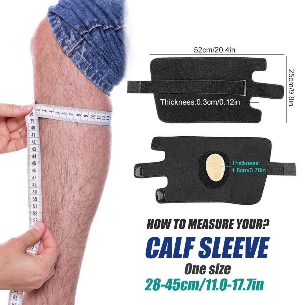 1Piece Calf Brace for Torn Calf Muscle & Shin Splint Pain - Adjustable Neoprene Compression Support Wrap for Lower Leg Injury