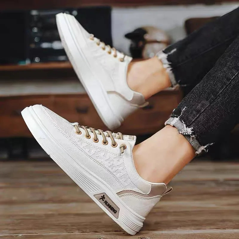 Fashion Men Casual Shoes White Platform Sneakers Outdoor Breathable Sport Shoes Lightweight Running Shoes Mens Tennis Shoes