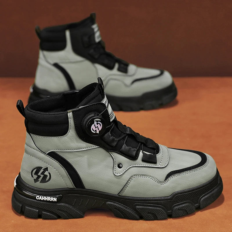 Winter Leather Boots Ankle Outdoor Work Chelsea Style