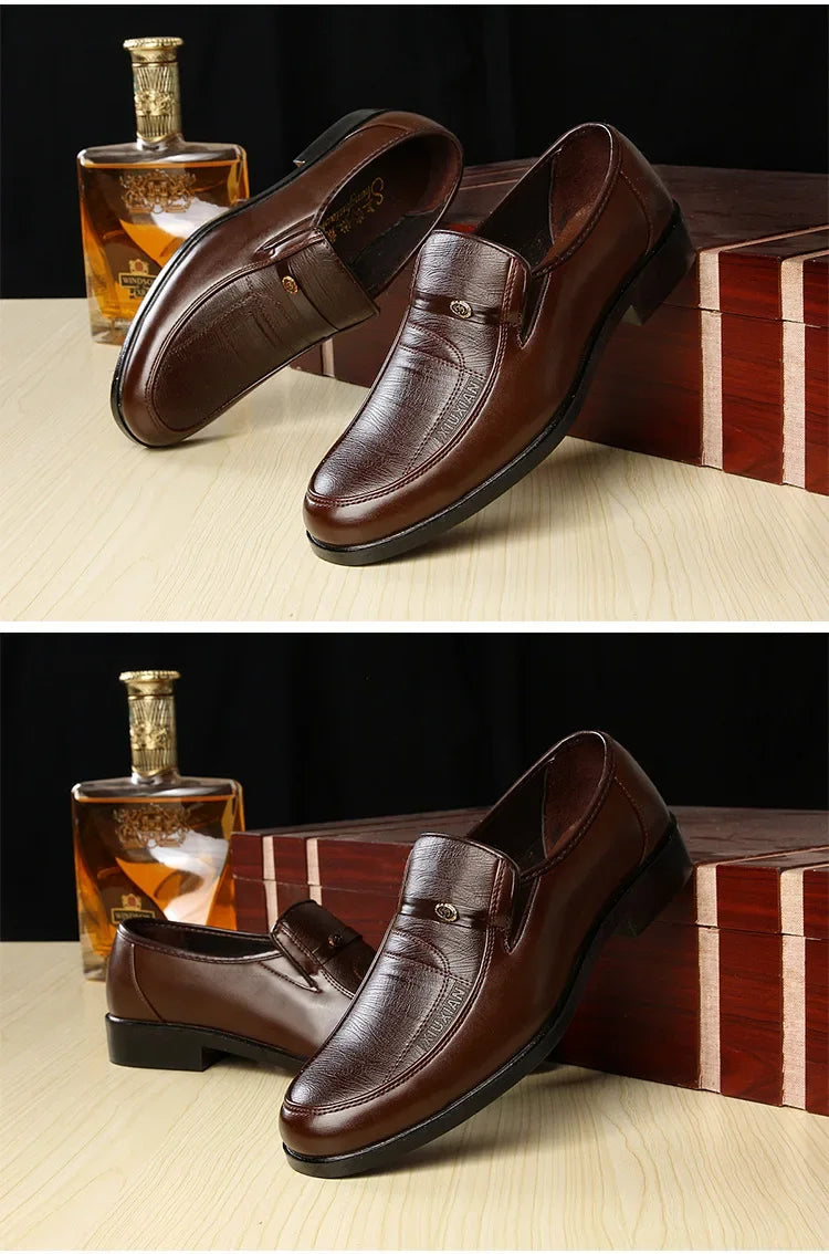 Men's Slip-On Casual Loafers, Round Toe, PU Insole, Flat Shoes