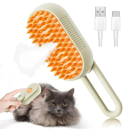 3 In 1 Steam Pet Brush Detangling Grooming Tool For Dogs And Cats