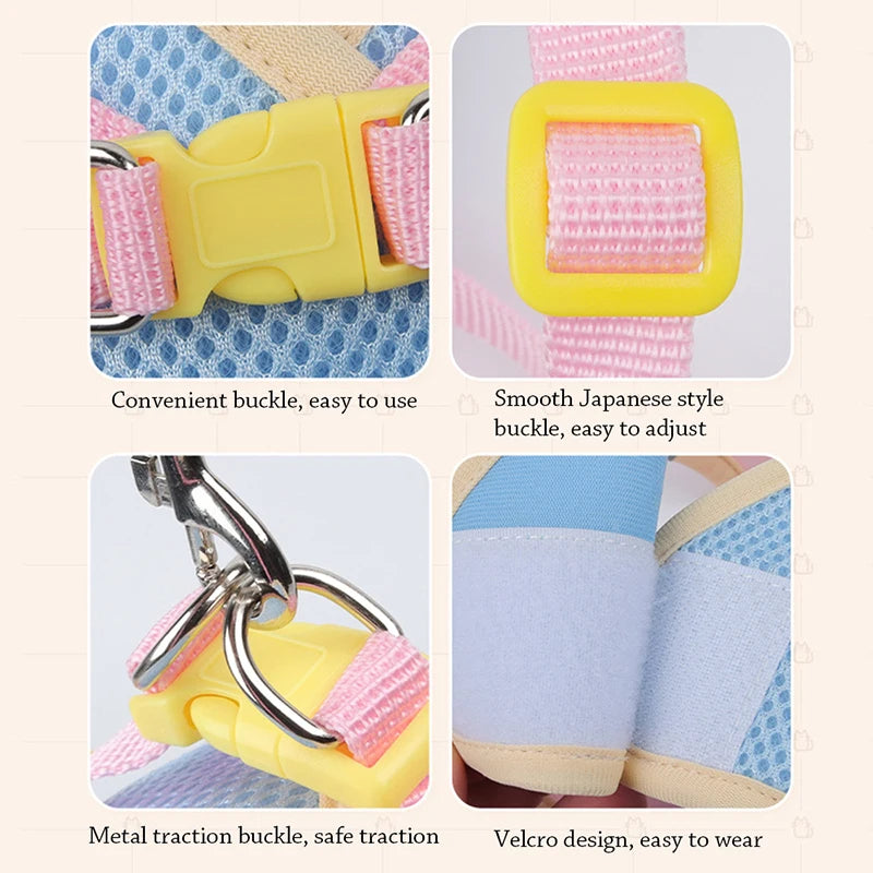 Puppy Dog Reflective Pet Harness And Leash Set For Dog &Cat No Pull Dog Vest Harness With Breathable Mesh Chest Straps