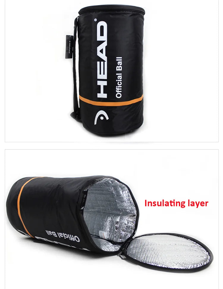 HEAD Tennis Tube Bag Thickened travel backpack Waterproof with heat insulation Shoulder bag For 100 pcs ball bucket bag