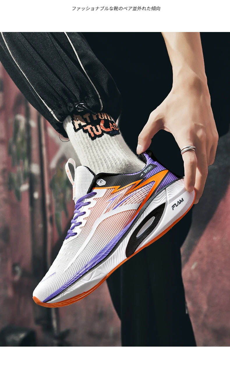 Men's Sneakers Anti-slip Cushioned Comfortable Racing Training Running Shoes Mesh Tennis Shoes Casual for Women