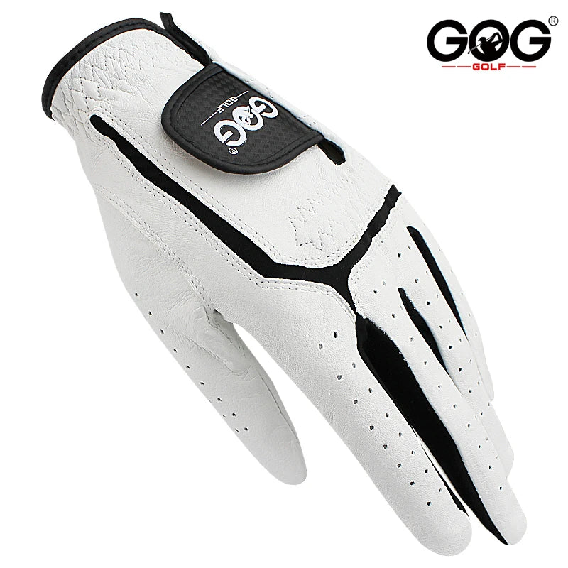 GOG Golf Glove men Sheepskin Leather White Sport Soft Breathable Glove For golfer male Dorpship 1 pc