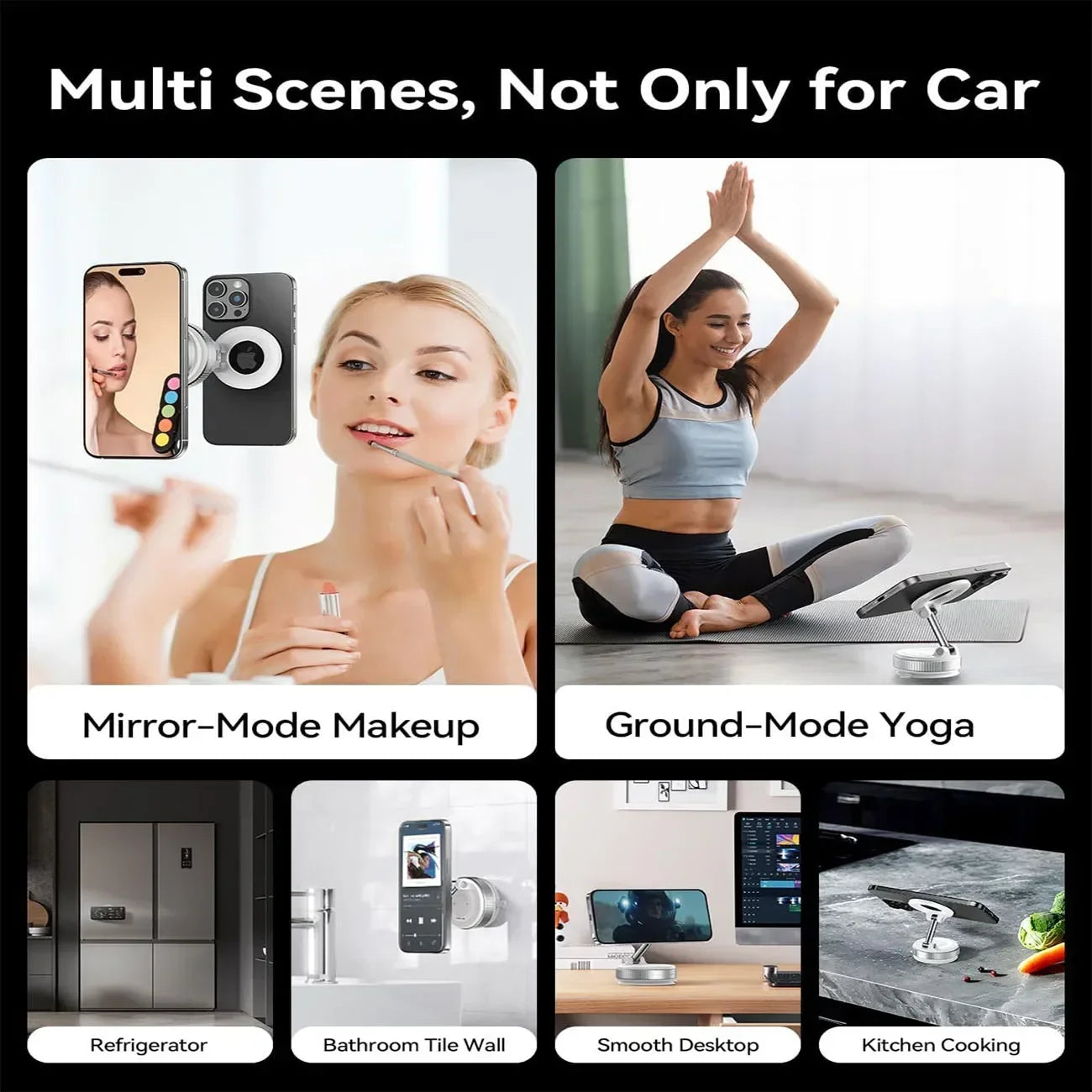 2026Upgraded Adjustable&Foldable Magnetic Car mobile Phone Holder Hollow out design 360° Rotatable  Zinc Alloy and ABS material