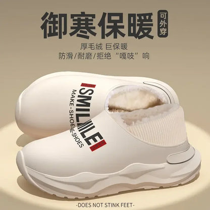 Mens Slippers Winter Warm Shearling Lining Indoor Outdoor Rubber Insole