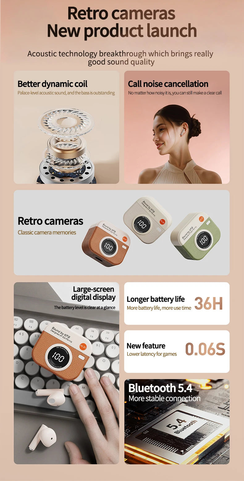 Q86 Bluetooth 5.3 Wireless Headphones Power LED Digital Display 24hours Endurance HiFi Gaming Headsets Waterproof Sports Earbuds