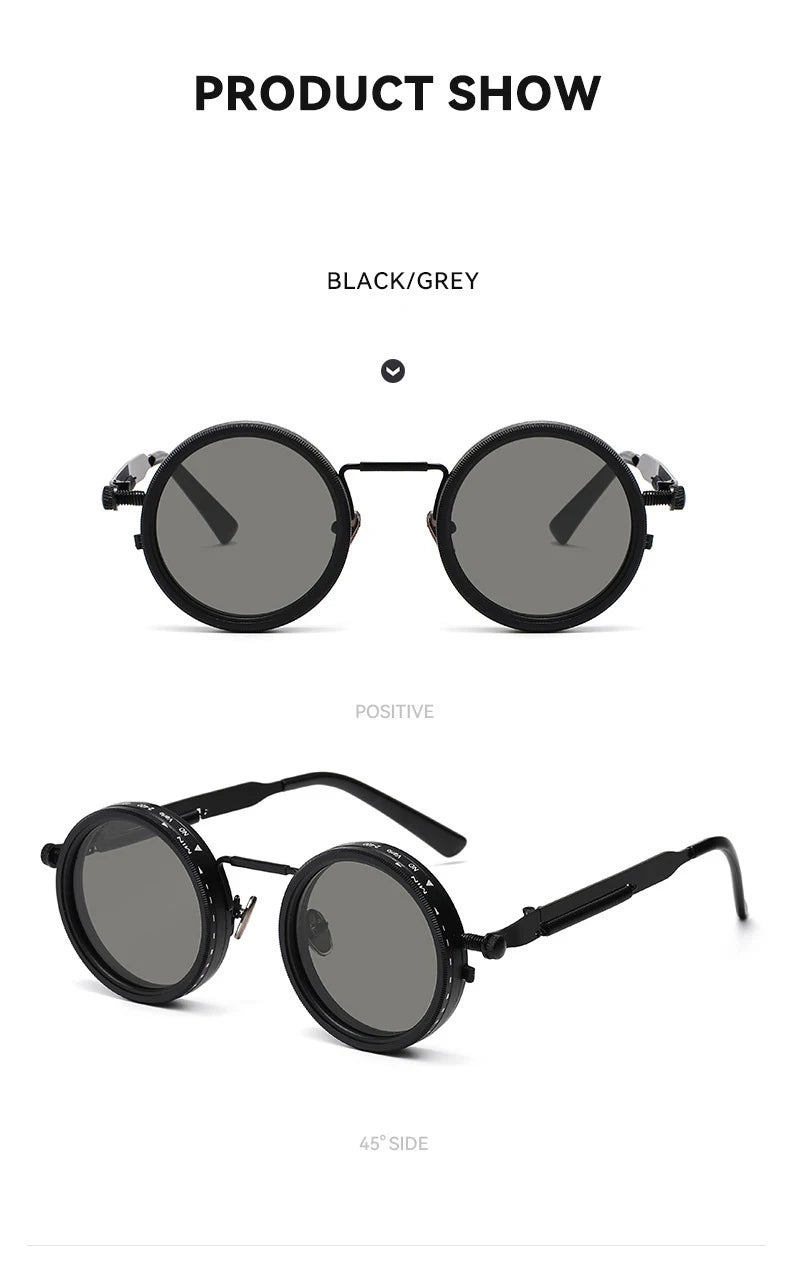 Polarized Round Sunglasses ND9 Adjustable Dimming Sun Glasses Men Women Retro Punk Men's Fishing Eyeglasses Outdoor Shades UV400