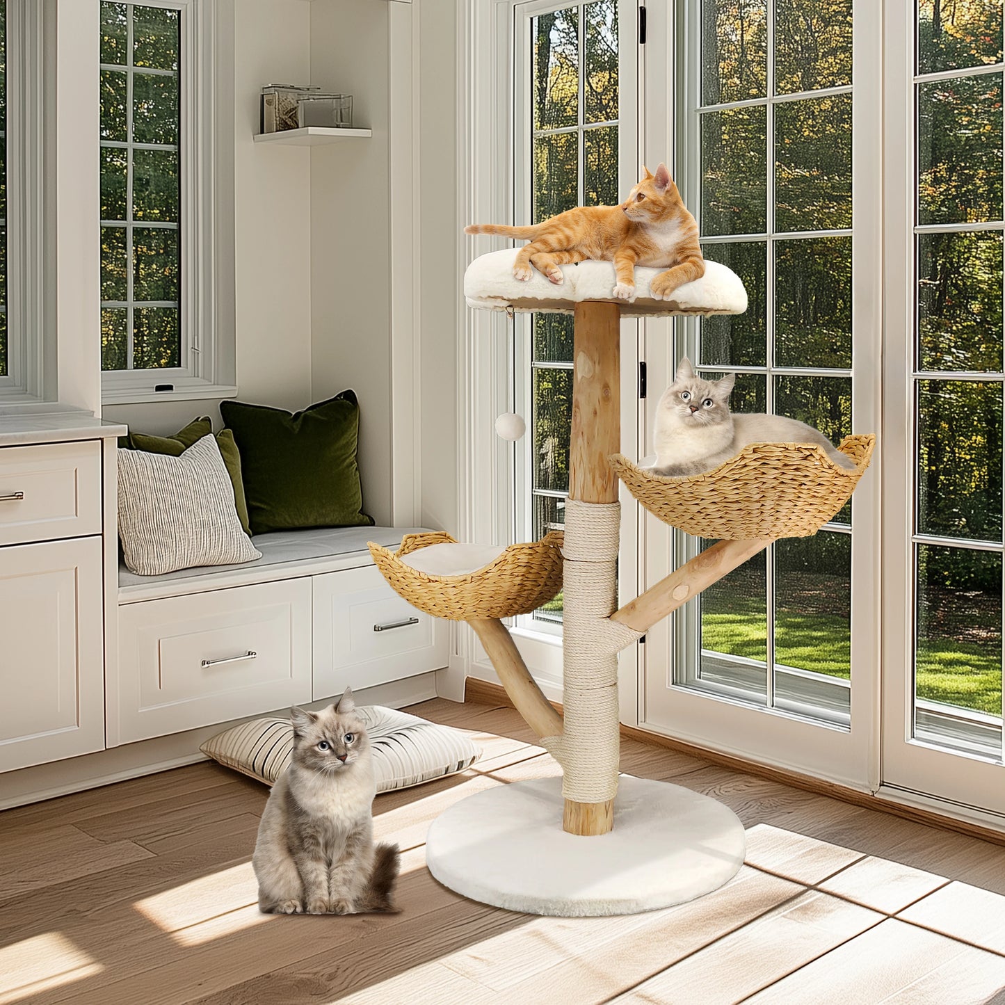 Bingopaw Cat Tree Tower Condo Furniture Scratch Post for Kittens Pet House Play