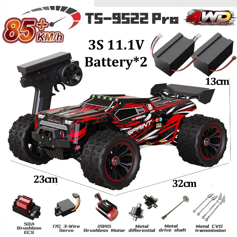 1:16 WLtoys 9522pro Professional Racing Car 85 Km/h 4WD Brushless Remote Control Vehicle Road-Off-Road Drifting Type Rc CarGift