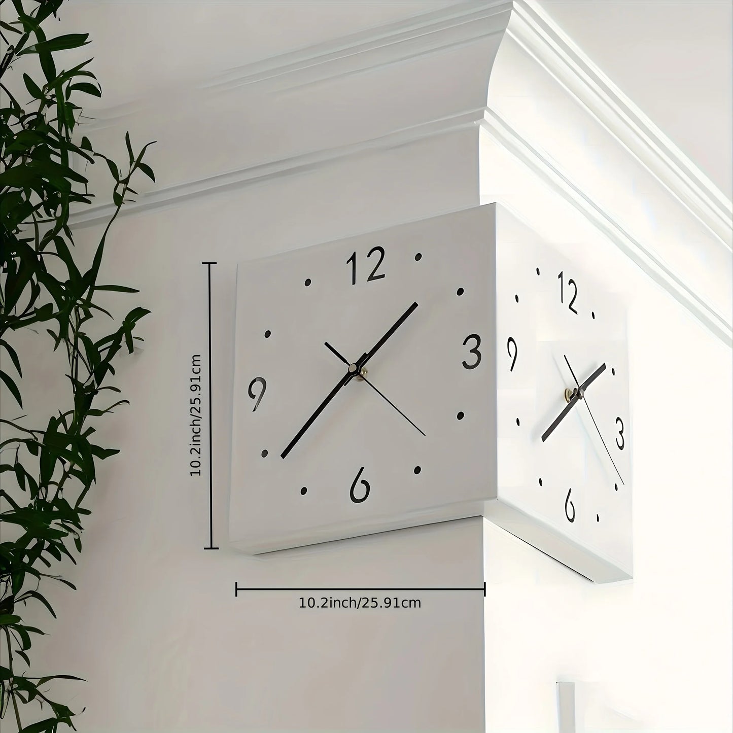 Sensor Luminous Corner Wall Clock – Modern Home & Office Decor