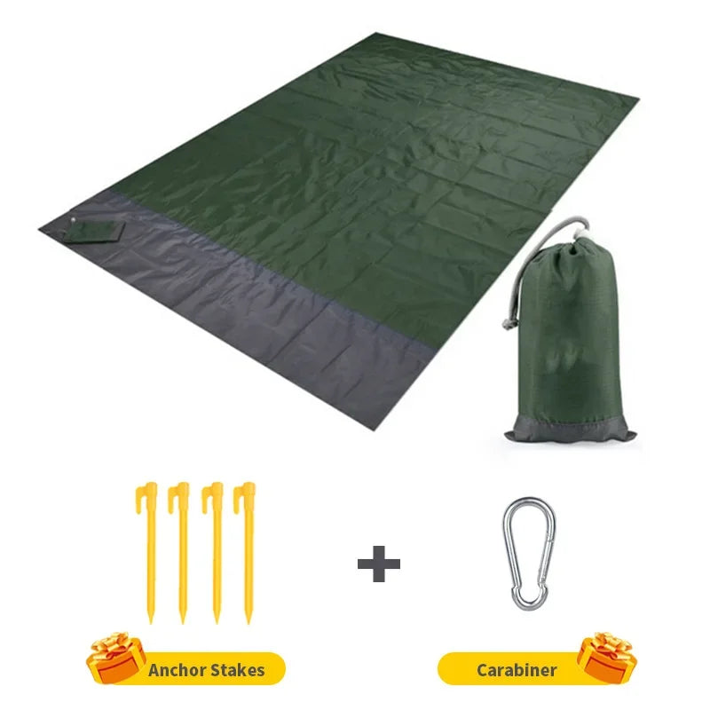 Waterproof Pocket Beach Mat Folding Beach Blanket Camping Mat Lightweight Lightweight Mat Outdoor Picnic Mat