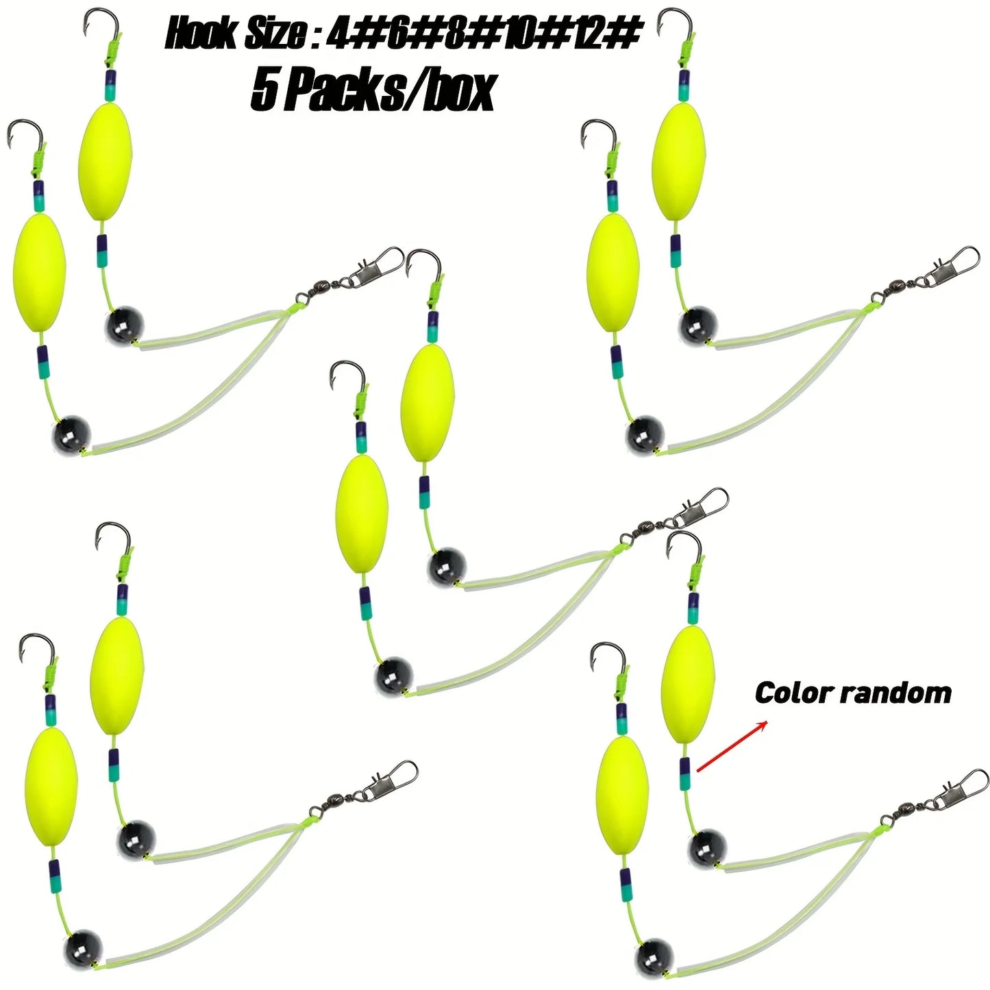 TAKBAS 5Packs Reverse Off-Bottom Double Hook Rig Set: Ideal for European Carp Fishing, Bypass Weeds, Stones & Silt