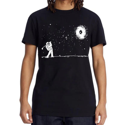 Men's 100 Percent Cotton Short Sleeve T Shirt with Astronaut Print