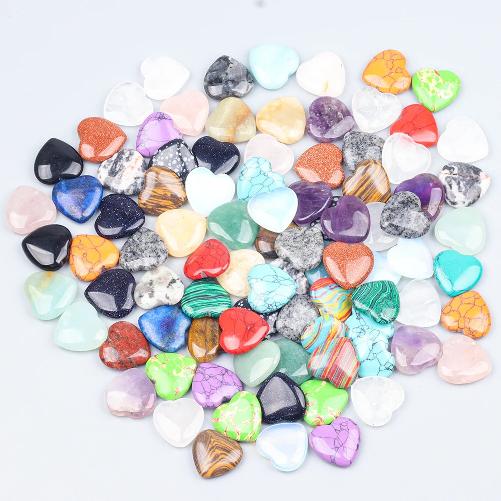 Heart Shape Amethyst Stone Crystals, 20mm, 10 20 30 Pcs Garden Decor