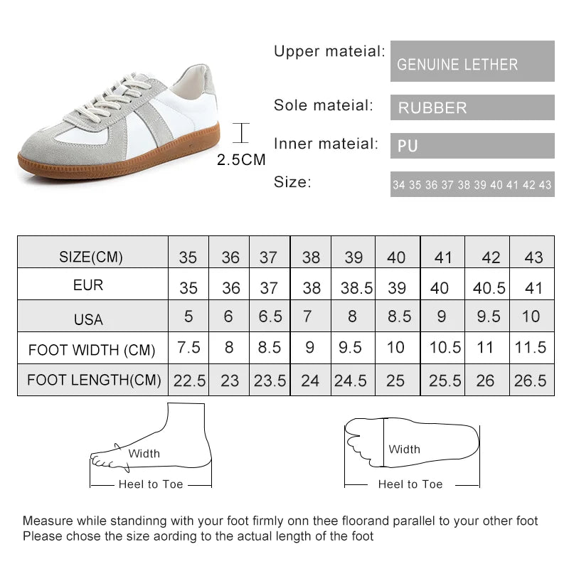 AIYUQI Women's Sneakers 2025 New Genuine Leather Ladies Moral Training Shoes Casual Spring Flat Shoes Women