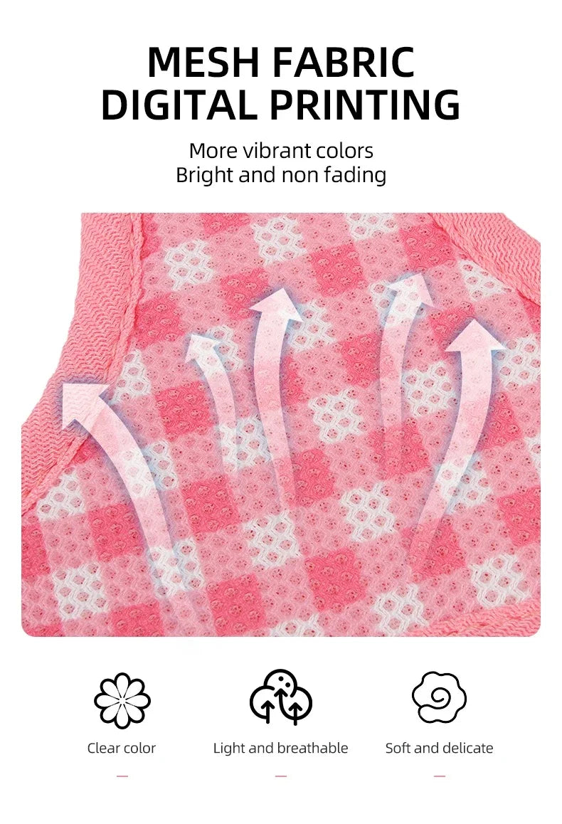 Checkered Pet Harness Kitten Strap Eye Catching Color Puppy Anti Loss Strap Outdoor Breathable Adjustable Reflective Chest Strap