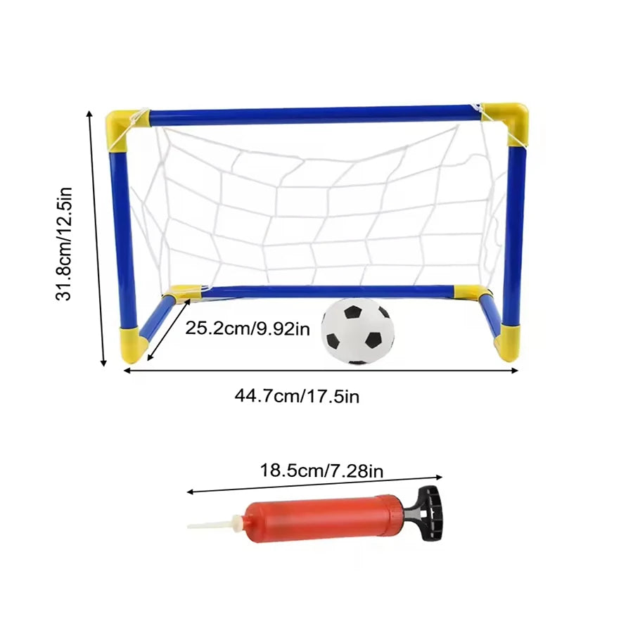 Football Goal Sports Toy Foldable Children's Football Gate with Pump & Ball Portable Soccer Goal for Outdoor Football Training