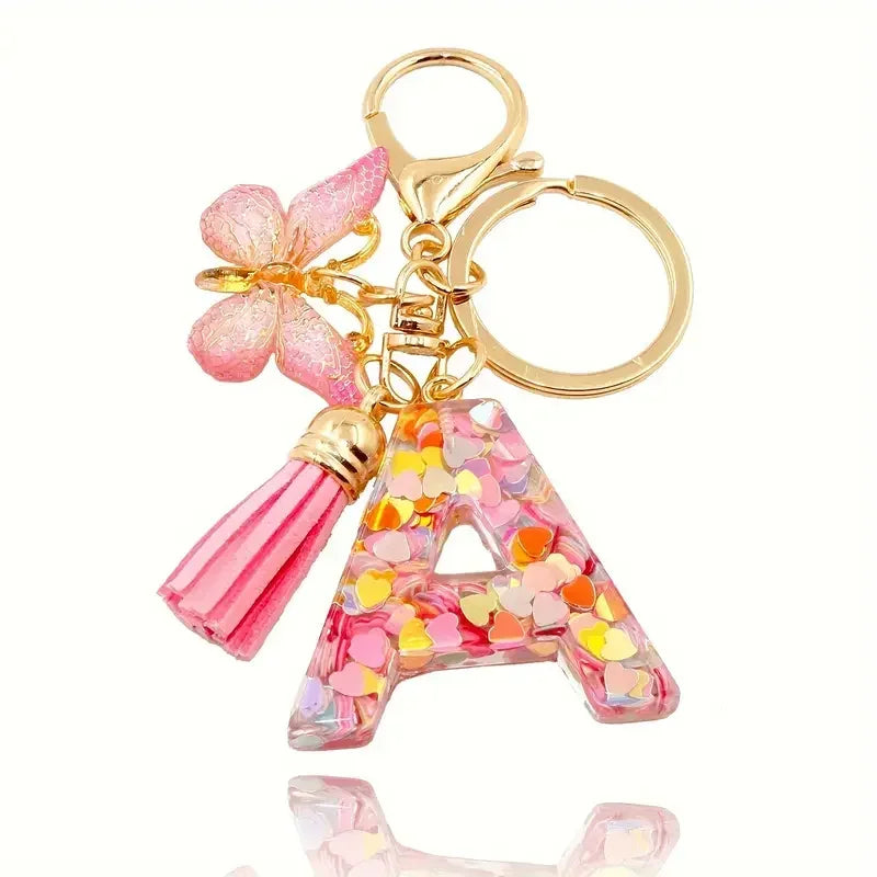 Trendy A-Z Letter Keychain – Car Key Ring & Party Gift Jewelry for Women
