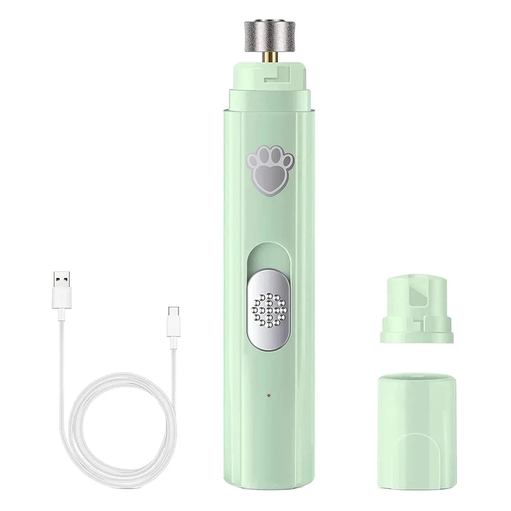 Electric Dog Nail Grinder – USB Rechargeable Pet Nail Clipper with Polisher Wheel