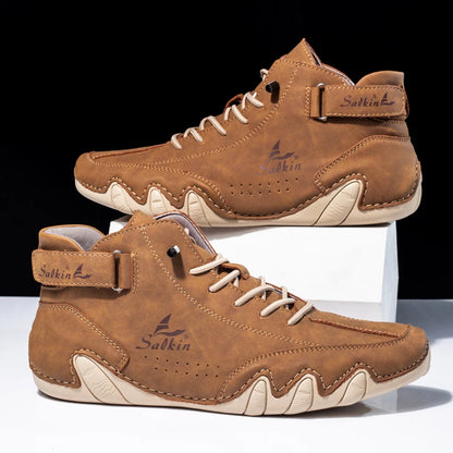 Men Ankle Boots Lace Up Leather Outdoor Casual Footwear