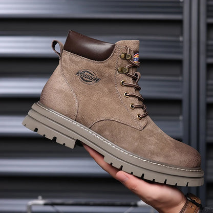 Men's Ankle Boots Outdoor Lace Up Genuine Leather Platform Boots