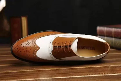 Men's Plus Size Lace Up Dress Shoes Point Toe Business Formal Wedding