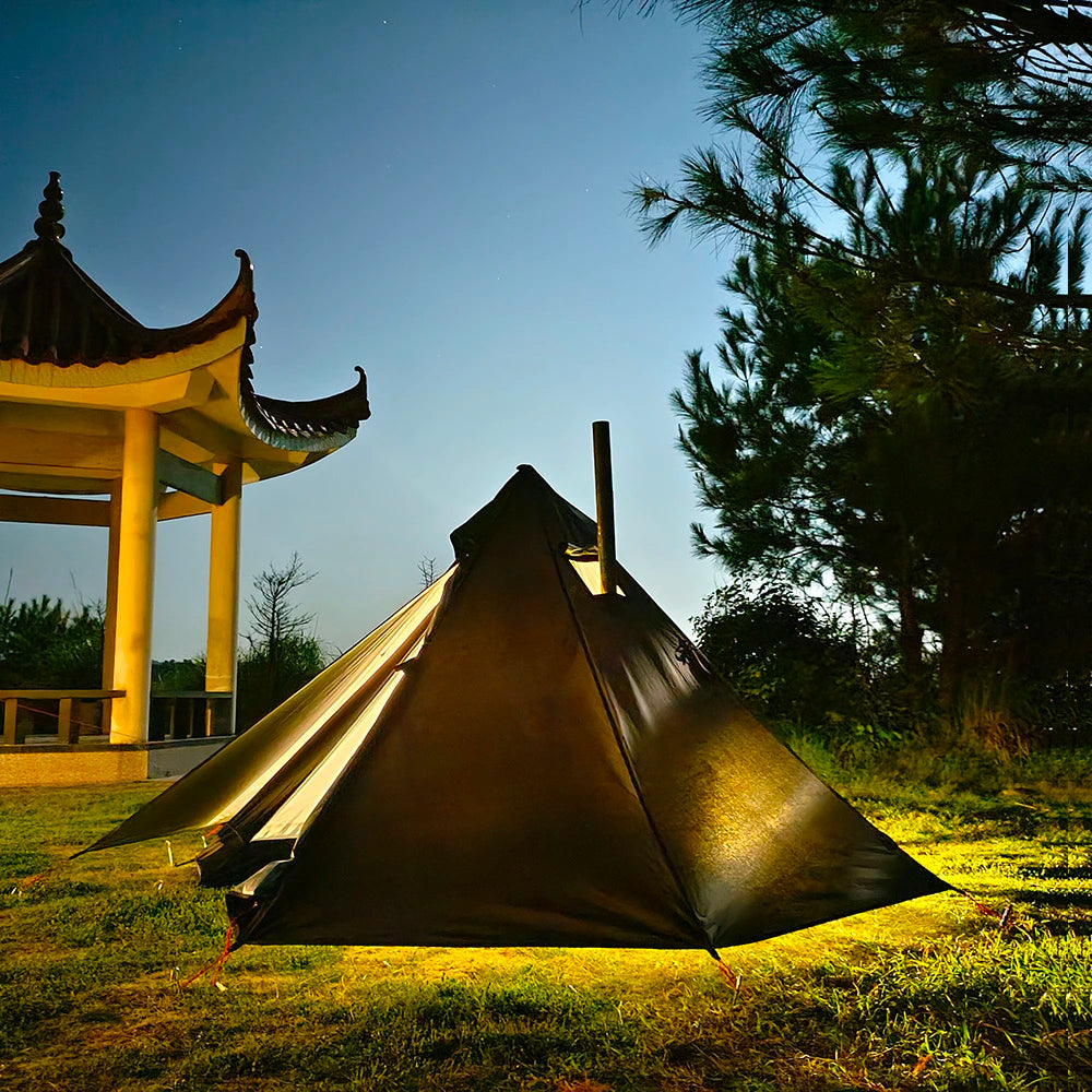 Hot Tent With Chimney Window Ultralight Double Layer Tipi Teepee 1 Person