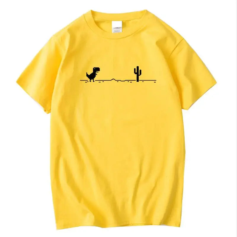 Men's T-shirts Printed Dinosaur Cactus Funny Tops Summer Cotton T-shirt for Men Casual O-Neck Tee Shirts Streetwear Basic Top