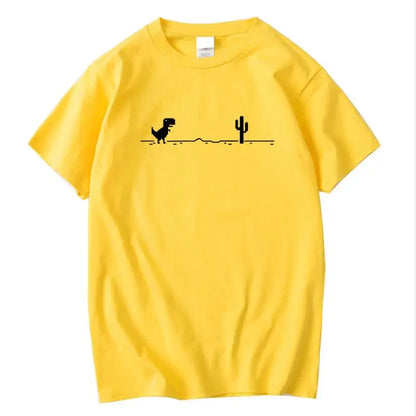 Men's Printed Dinosaur Cactus T-Shirt Cotton Polyester O-Neck
