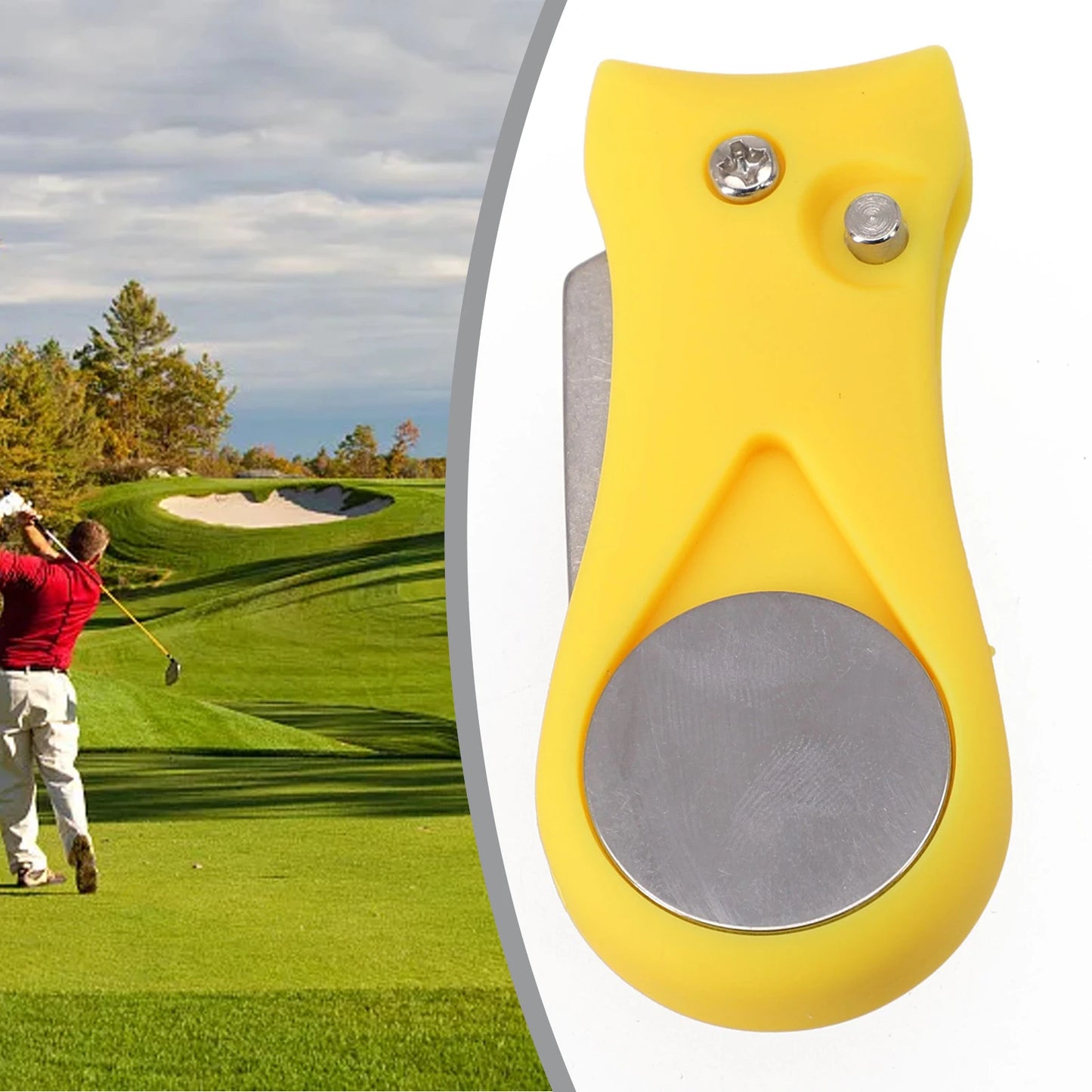 1pc Golf Divot Repair Tool With Ball Marker Pitch Mark Fork Golf Pitchfork Hot Sale Golf Accessories Putting Fork Golf Training