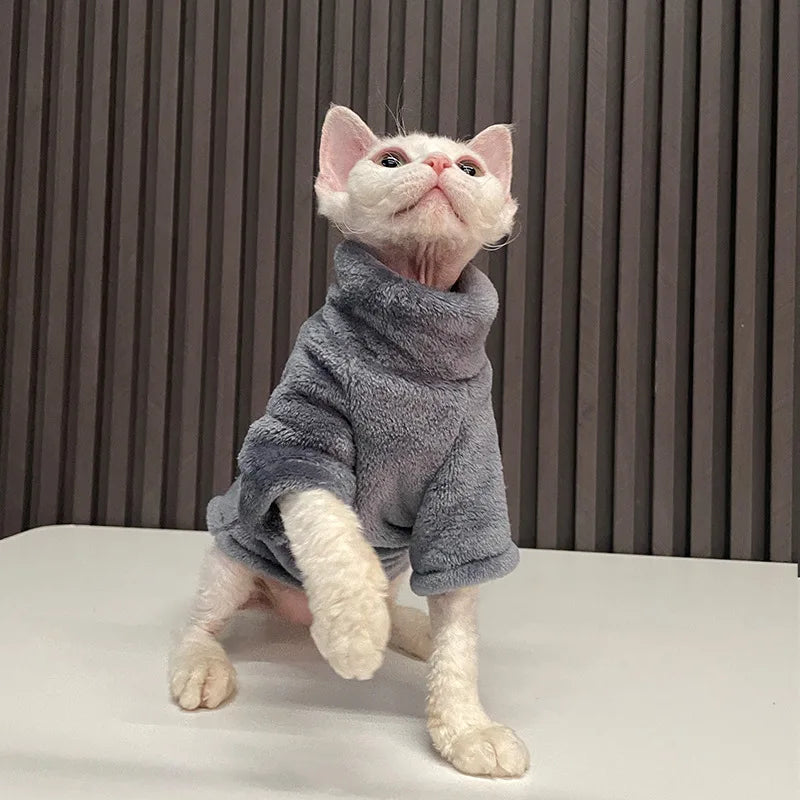 XS-XXL Hairless Cat Sweater Winter Fashion Thickening Warm Sphynx Pet Clothes Comfortable Winter Cat Clothes for Small Dogs Vest