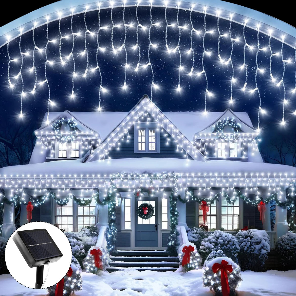 Solar Icicle String Lights – Outdoor Waterproof Fairy LEDs