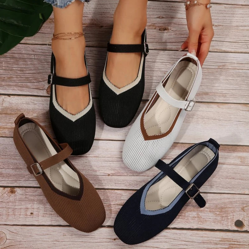 Spring 2025 New Women Flat Round Head Loafers Woman Mary Janes Shoes Autumn Ballet Fashion Buckle Flat Shoes Zapatos De Mujer