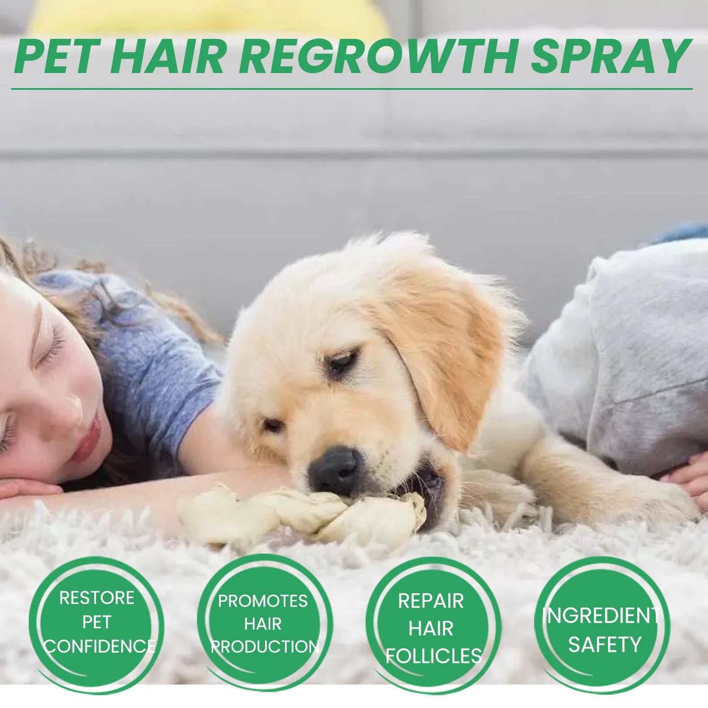 Pet Skin Care Spray Hair Regrowth Itch Relief Mite Removal Deodorization Soothing Anti Flea Lice Insect Killer Pet Moss Spray