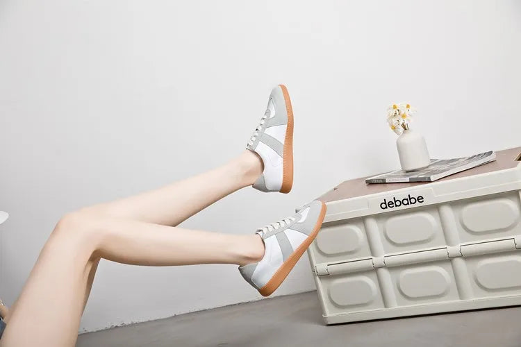 AIYUQI Women's Sneakers 2025 New Genuine Leather Ladies Moral Training Shoes Casual Spring Flat Shoes Women