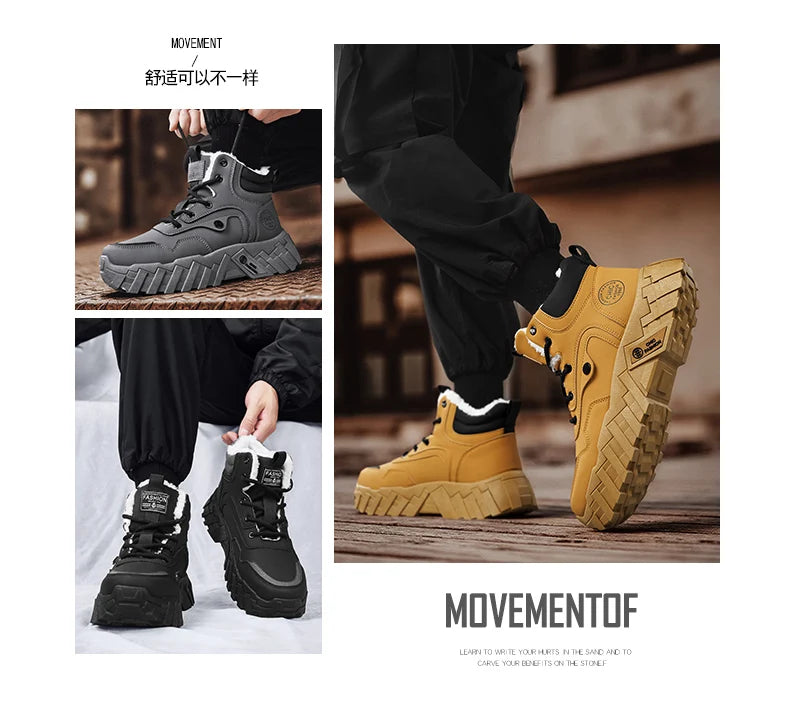 Leather High-Top Outdoor Boots For Men Ankle Hiking
